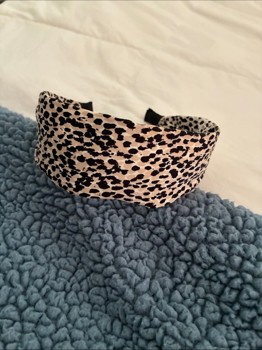 Classic Black and Cream Leopard Print Headband